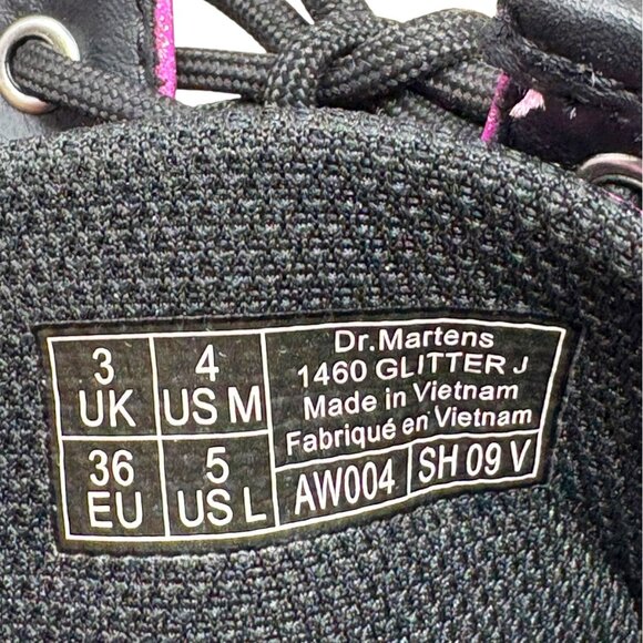 Dr Marten 1460 Glitter J Pink Cosmic Lace up Combat Boots - Picture 4 of 10